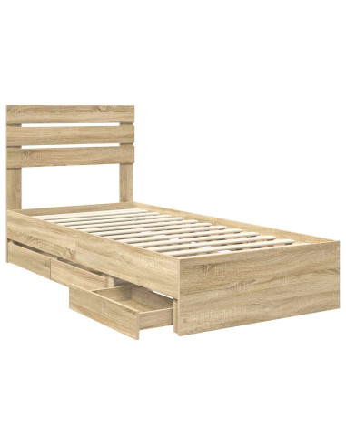 Struttura del letto con cassetto Rovere Sonoma 90 x 190 cm