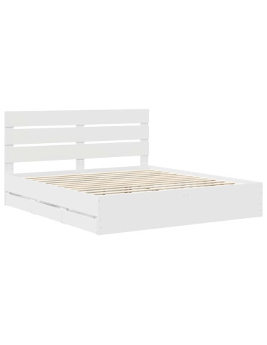 Struttura del letto Bianco 200 x 200 cm Legno Ingegnerizzato