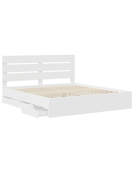 Struttura del letto Bianco 200 x 200 cm Legno Ingegnerizzato