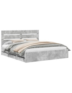 Struttura del letto con cassetto Grigio cemento 180 x 200 cm 2