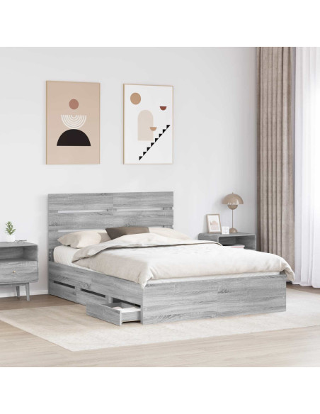 Struttura del letto con cassetto Grigio Sonoma 160 x 200 cm