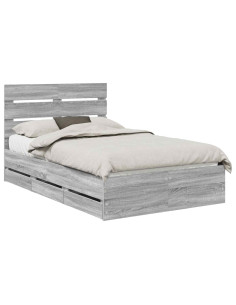 Struttura del letto con cassetto Grigio Sonoma 120 x 190 cm 2