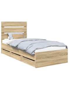 Struttura del letto con cassetto Rovere Sonoma 90 x 190 cm 2