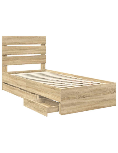 Struttura del letto con cassetto Rovere Sonoma 90 x 190 cm
