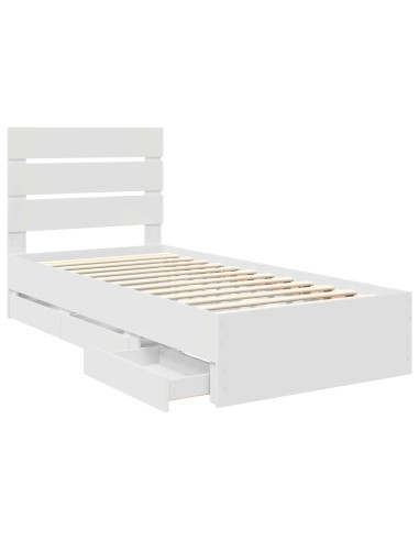 Struttura del letto Bianco 75 x 190 cm Legno Ingegnerizzato