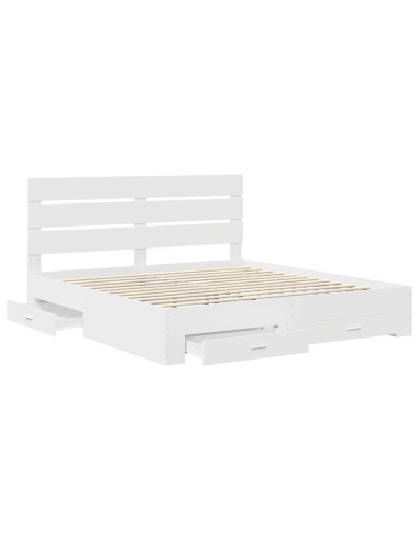 Struttura del letto Bianco 200 x 200 cm Legno multistrato