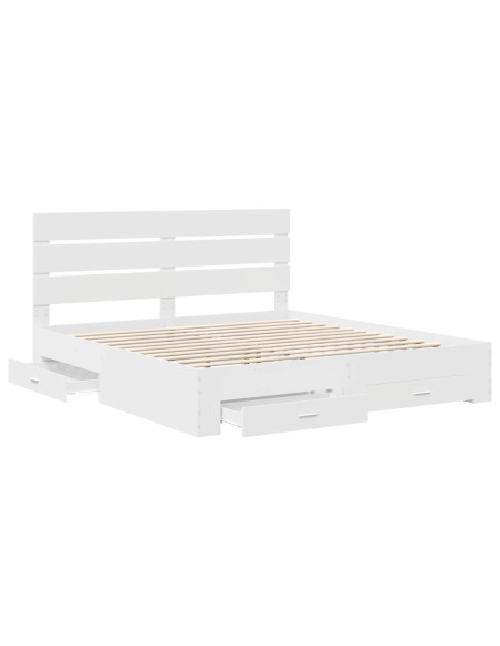 Struttura del letto Bianco 180 x 200 cm Legno multistrato