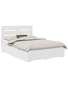Struttura del letto Bianco 160 x 200 cm Legno multistrato 2
