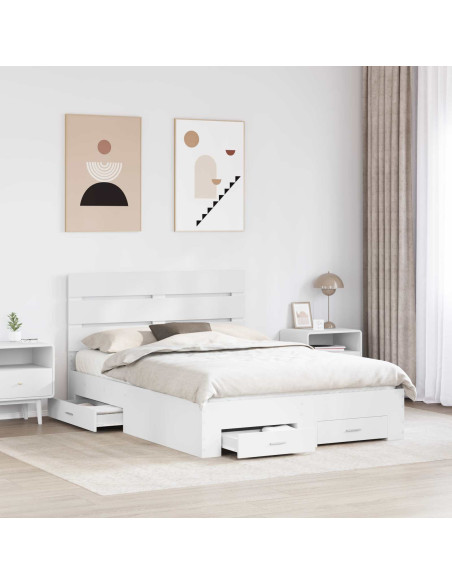 Struttura del letto Bianco 140 x 200 cm Legno multistrato