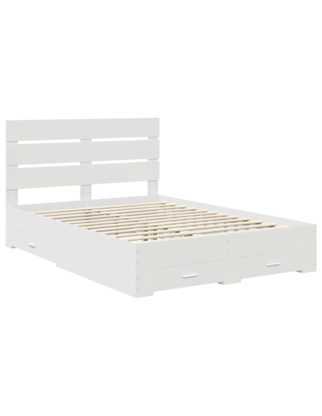 Struttura del letto Bianco 140 x 190 cm Legno multistrato