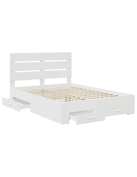 Struttura del letto Bianco 140 x 190 cm Legno multistrato