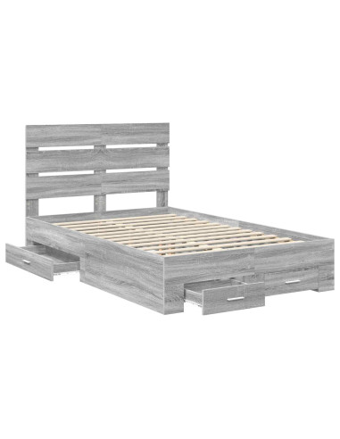 Struttura del letto con cassetto Grigio Sonoma 135 x 190 cm