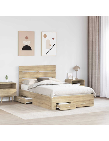 Struttura del letto con cassetto Rovere Sonoma 120 x 200 cm