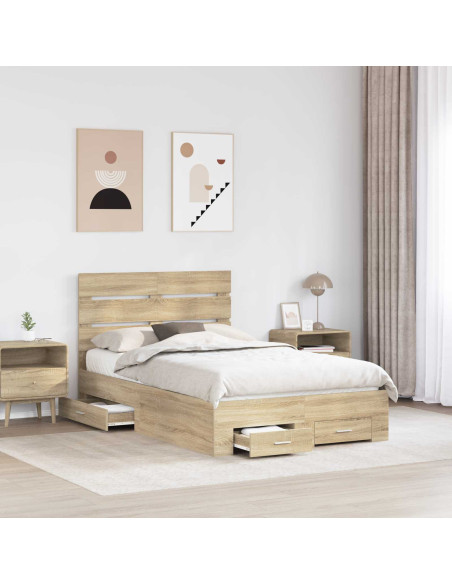 Struttura del letto con cassetto Rovere Sonoma 120 x 200 cm