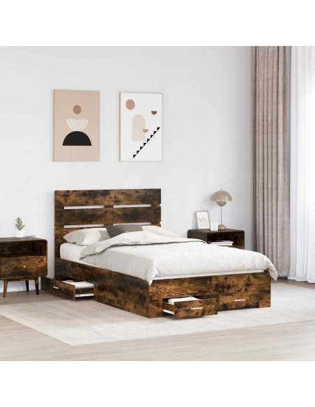 Struttura del letto Rovere fumé 120 x 200 cm Legno multistrato