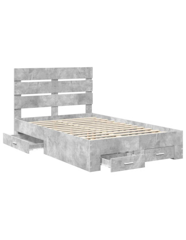 Struttura del letto con cassetto Grigio cemento 120 x 190 cm