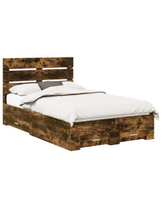 Struttura del letto Rovere fumé 120 x 190 cm Legno multistrato 2