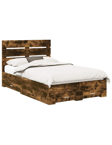 Struttura del letto Rovere fumé 120 x 190 cm Legno multistrato