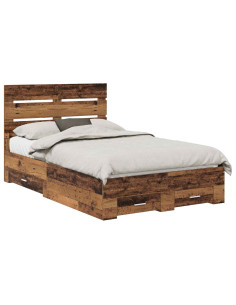 Struttura del letto con cassetto Legno vecchio 120 x 190 cm 2