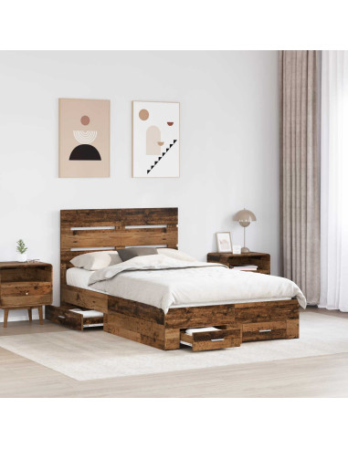 Struttura del letto con cassetto Legno vecchio 120 x 190 cm