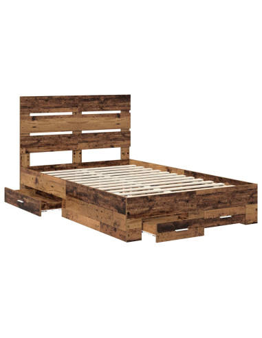 Struttura del letto con cassetto Legno vecchio 120 x 190 cm