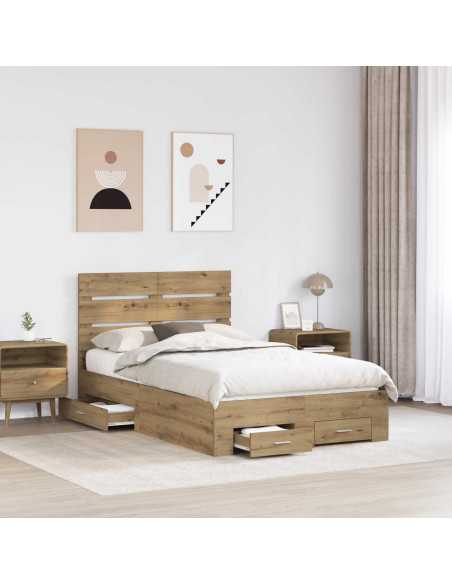 Struttura del letto Rovere artigianale 120 x 190 cm