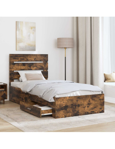 Struttura del letto Rovere fumé 90 x 200 cm Legno multistrato