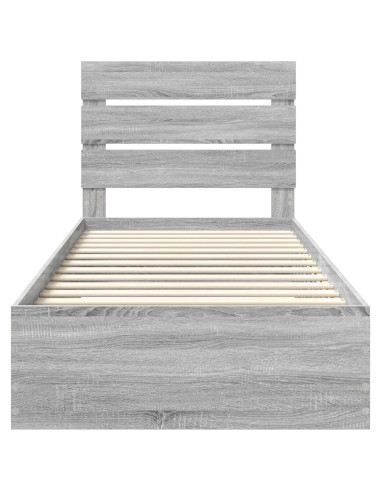 Struttura del letto Grigio Sonoma 90 x 200 cm Legno multistrato