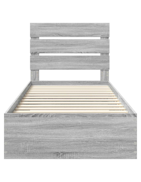 Struttura del letto Grigio Sonoma 90 x 200 cm Legno multistrato