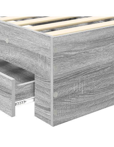 Struttura del letto Grigio Sonoma 90 x 200 cm Legno multistrato