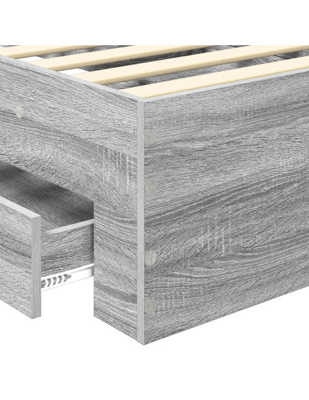 Struttura del letto Grigio Sonoma 90 x 200 cm Legno multistrato
