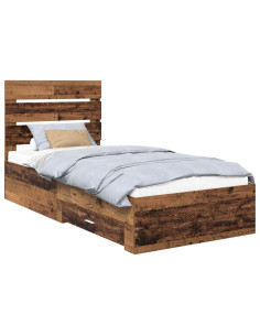 Struttura del letto Legno vecchio 90 x 200 cm Legno multistrato 2