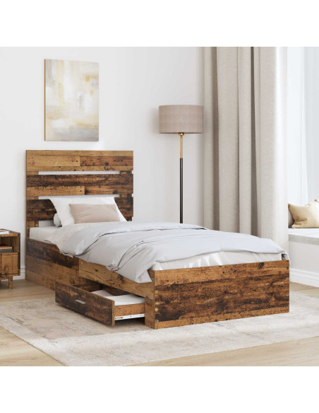 Struttura del letto Legno vecchio 90 x 190 cm Legno multistrato