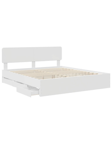 Struttura del letto Bianco 200 x 200 cm Legno Ingegnerizzato