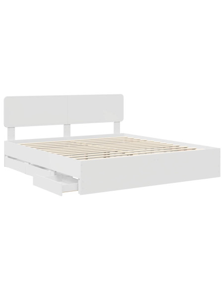 Struttura del letto Bianco 200 x 200 cm Legno Ingegnerizzato