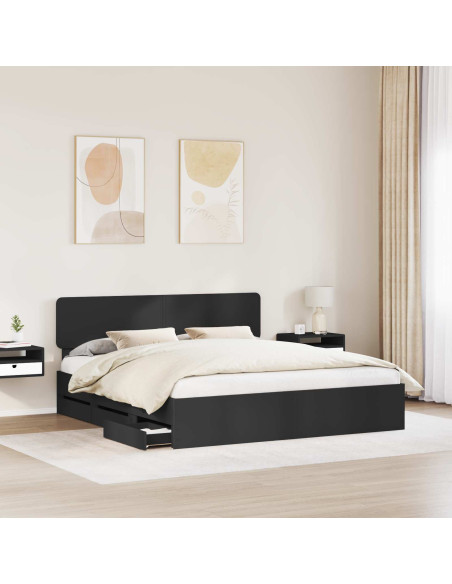 Struttura del letto Nero 200 x 200 cm Legno Ingegnerizzato