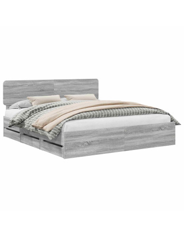 Struttura del letto con cassetto Grigio Sonoma 180 x 200 cm
