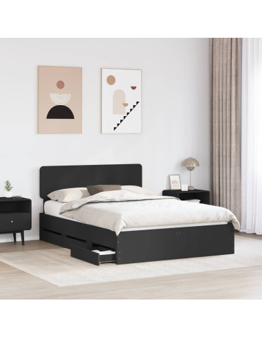 Struttura del letto Nero 150 x 200 cm Legno Ingegnerizzato
