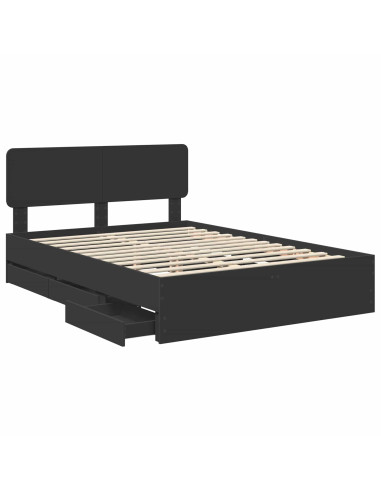 Struttura del letto Nero 150 x 200 cm Legno Ingegnerizzato