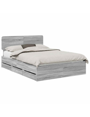 Struttura del letto con cassetto Grigio Sonoma 150 x 200 cm