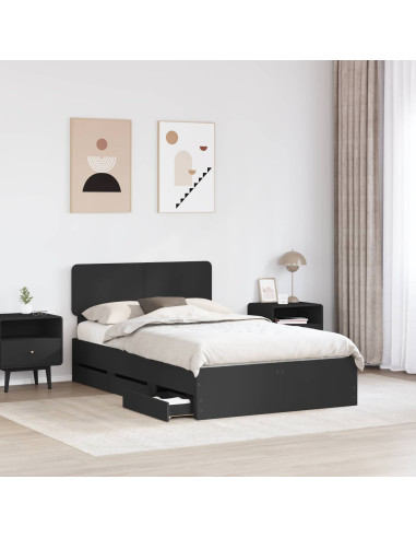 Struttura del letto Nero 120 x 190 cm Legno Ingegnerizzato