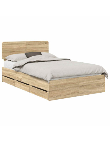 Struttura del letto con cassetto Rovere Sonoma 120 x 190 cm