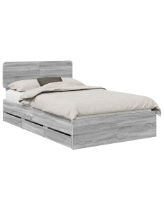 Struttura del letto con cassetto Grigio Sonoma 120 x 190 cm 2