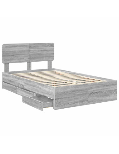 Struttura del letto con cassetto Grigio Sonoma 120 x 190 cm