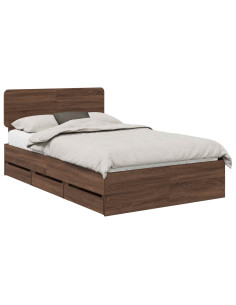 Struttura del letto con cassetto Rovere Marrone 120 x 200 cm 2