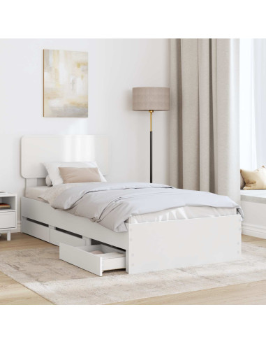 Struttura del letto Bianco 100 x 200 cm Legno Ingegnerizzato