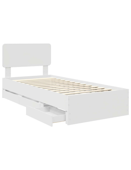 Struttura del letto Bianco 100 x 200 cm Legno Ingegnerizzato