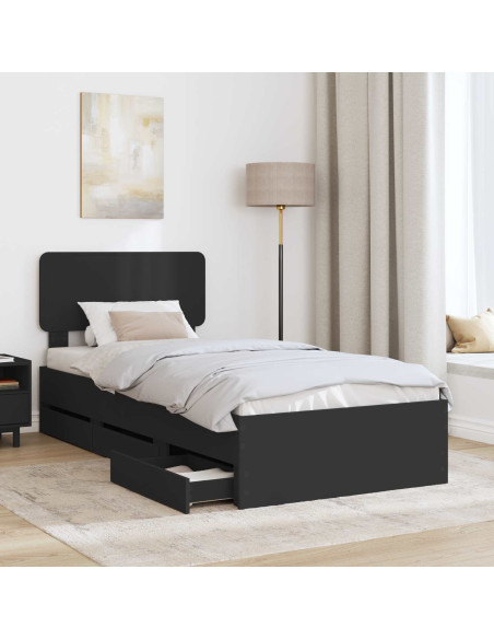Struttura del letto Nero 90 x 190 cm Legno Ingegnerizzato