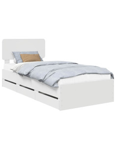 Struttura del letto Bianco 90 x 200 cm Legno Ingegnerizzato 2