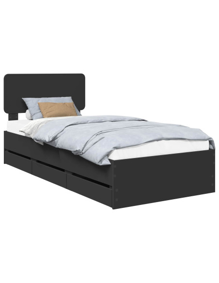 Struttura del letto Nero 90 x 200 cm Legno Ingegnerizzato